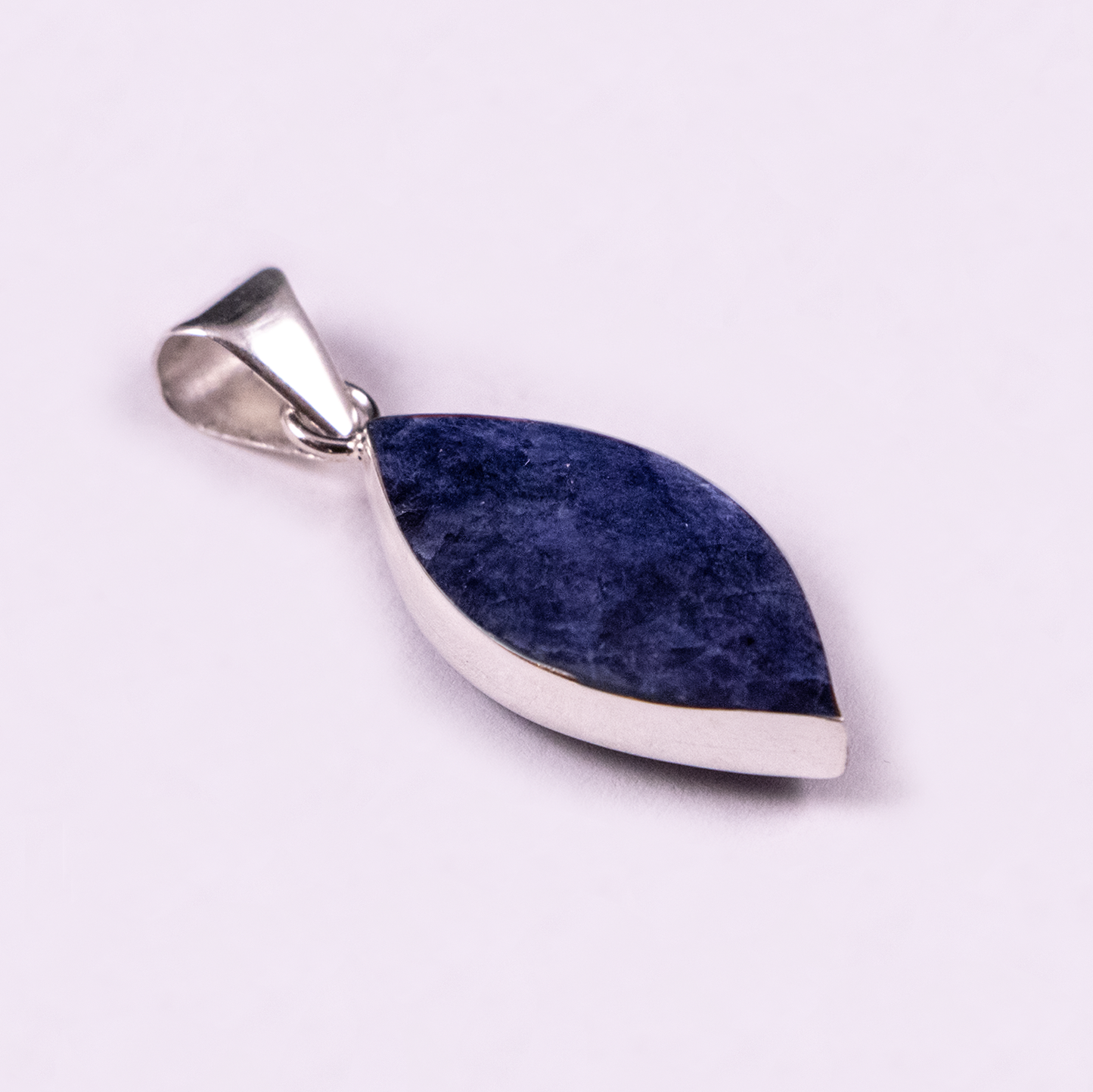 Large Marquise Reversible Pendant (Chrysocolla / Sodalite)
