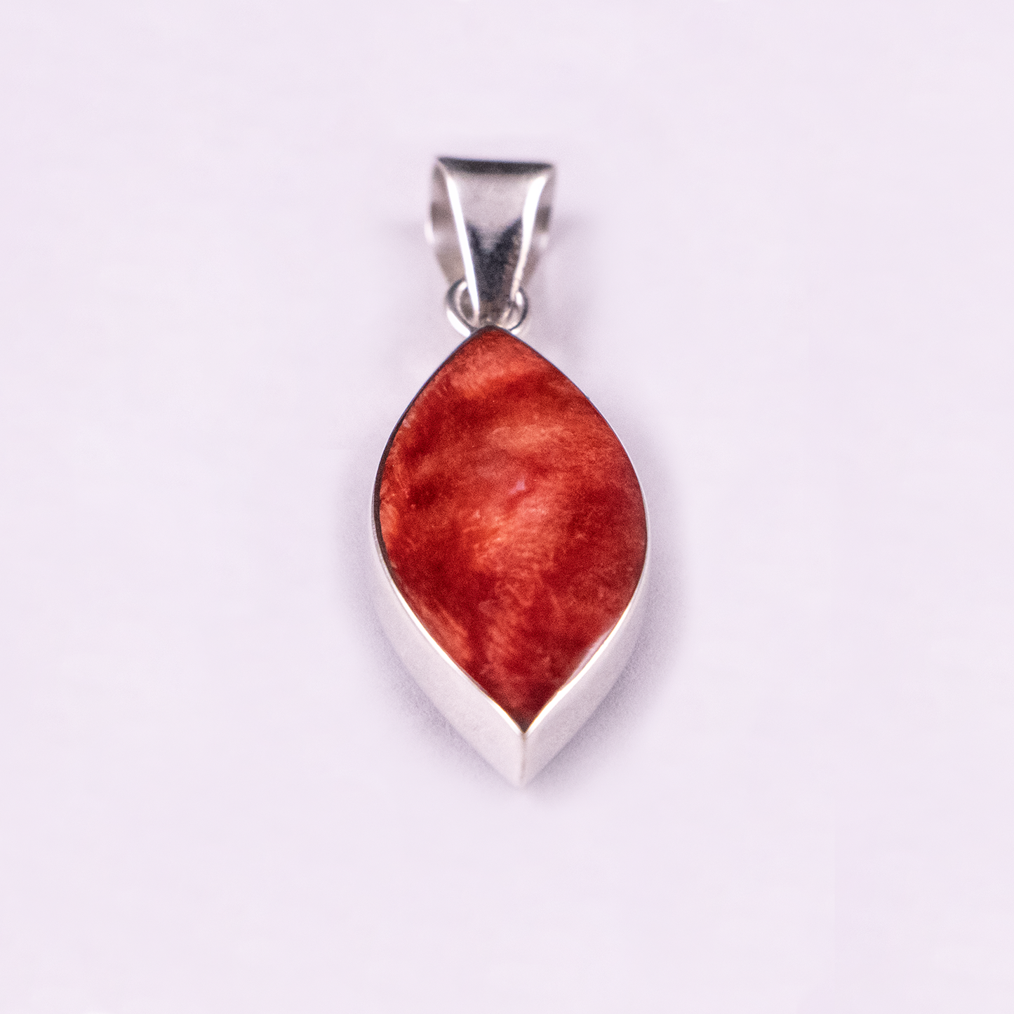 Large Marquise Reversible Pendant (Spiny Oyster / Sodalite)
