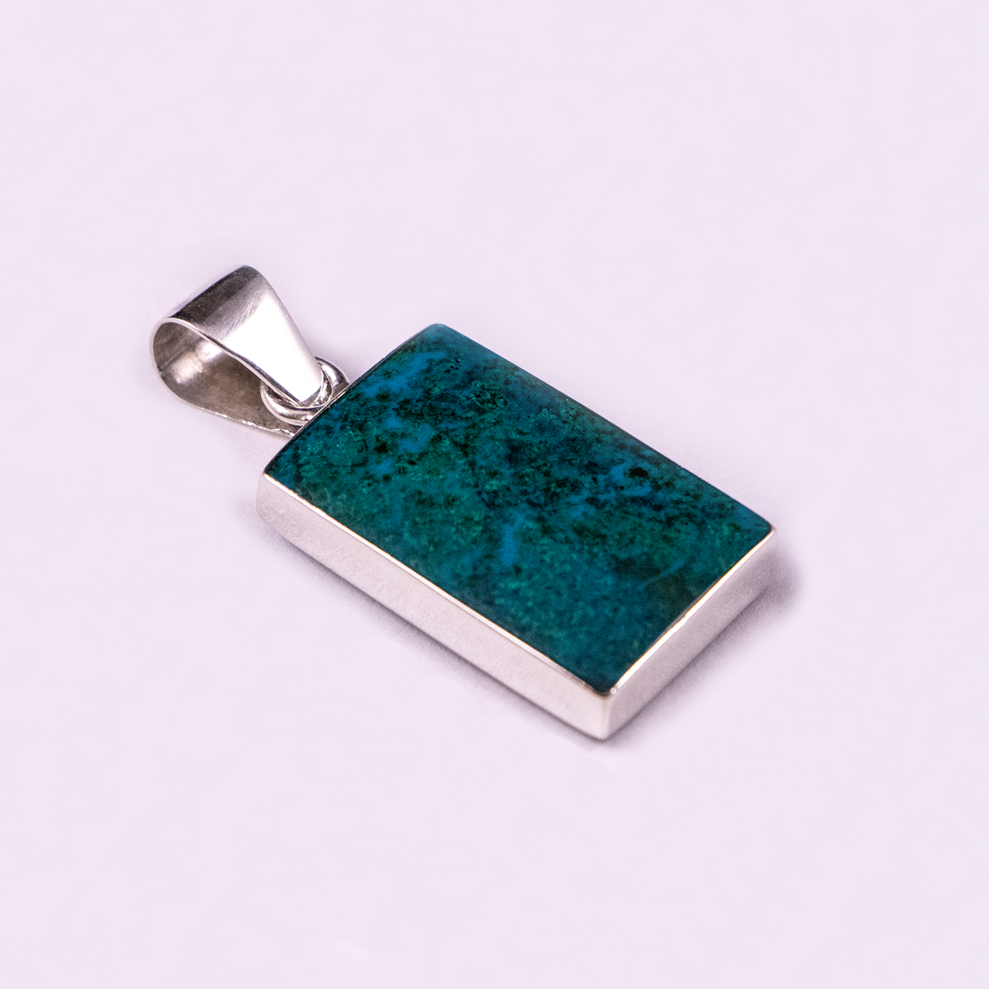 Large Rectangular Reversible Pendant (Chrysocolla / Sodalite)