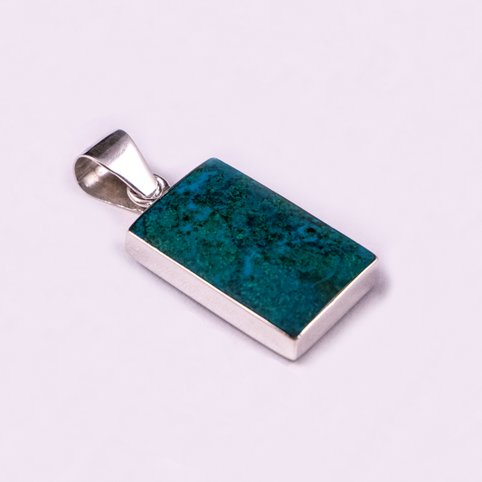 Large Rectangular Reversible Pendant (Chrysocolla / Sodalite)