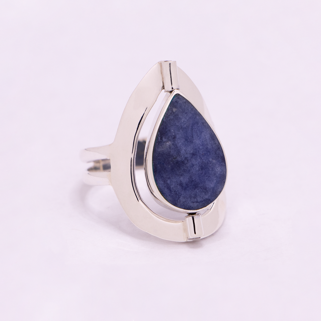 Large Tear Drop Reversible Ring (Chrysocolla / Sodalite)