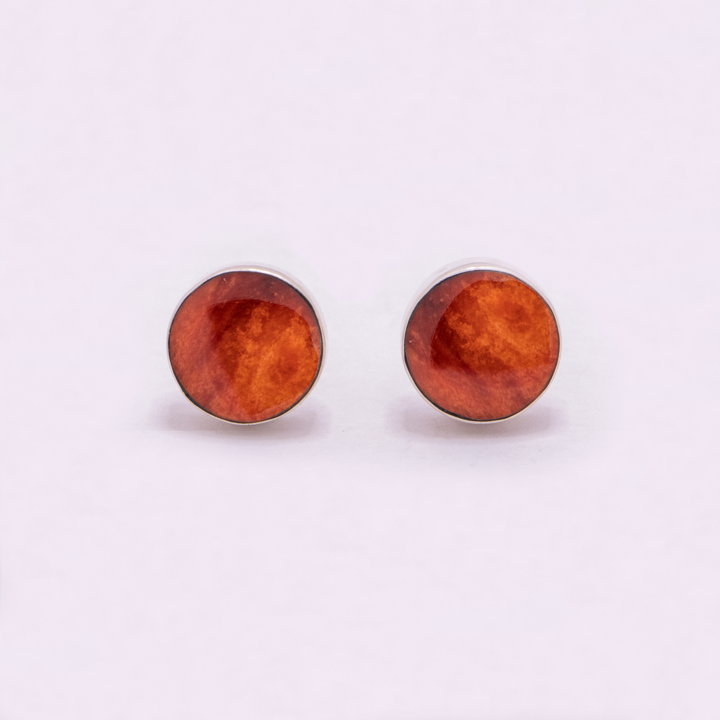 Large Round Stud Earrings