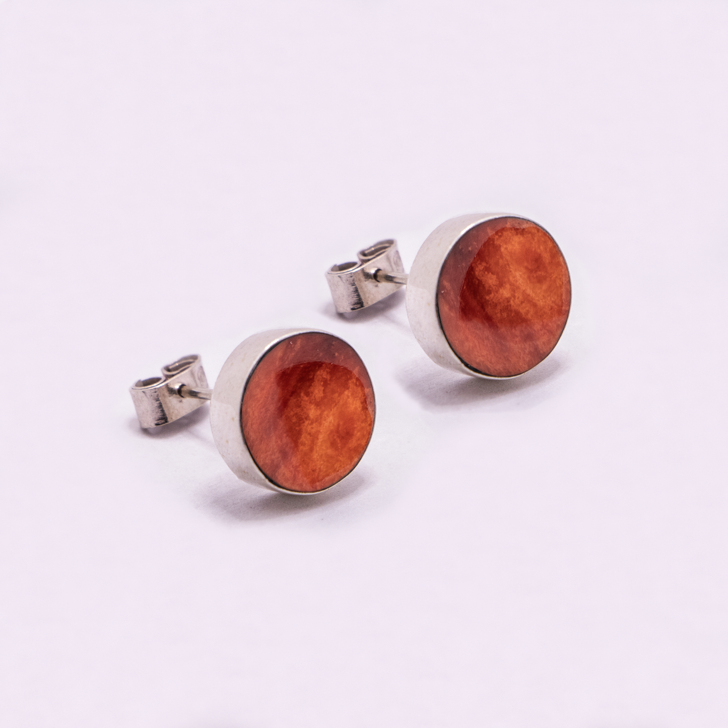 Large Round Stud Earrings