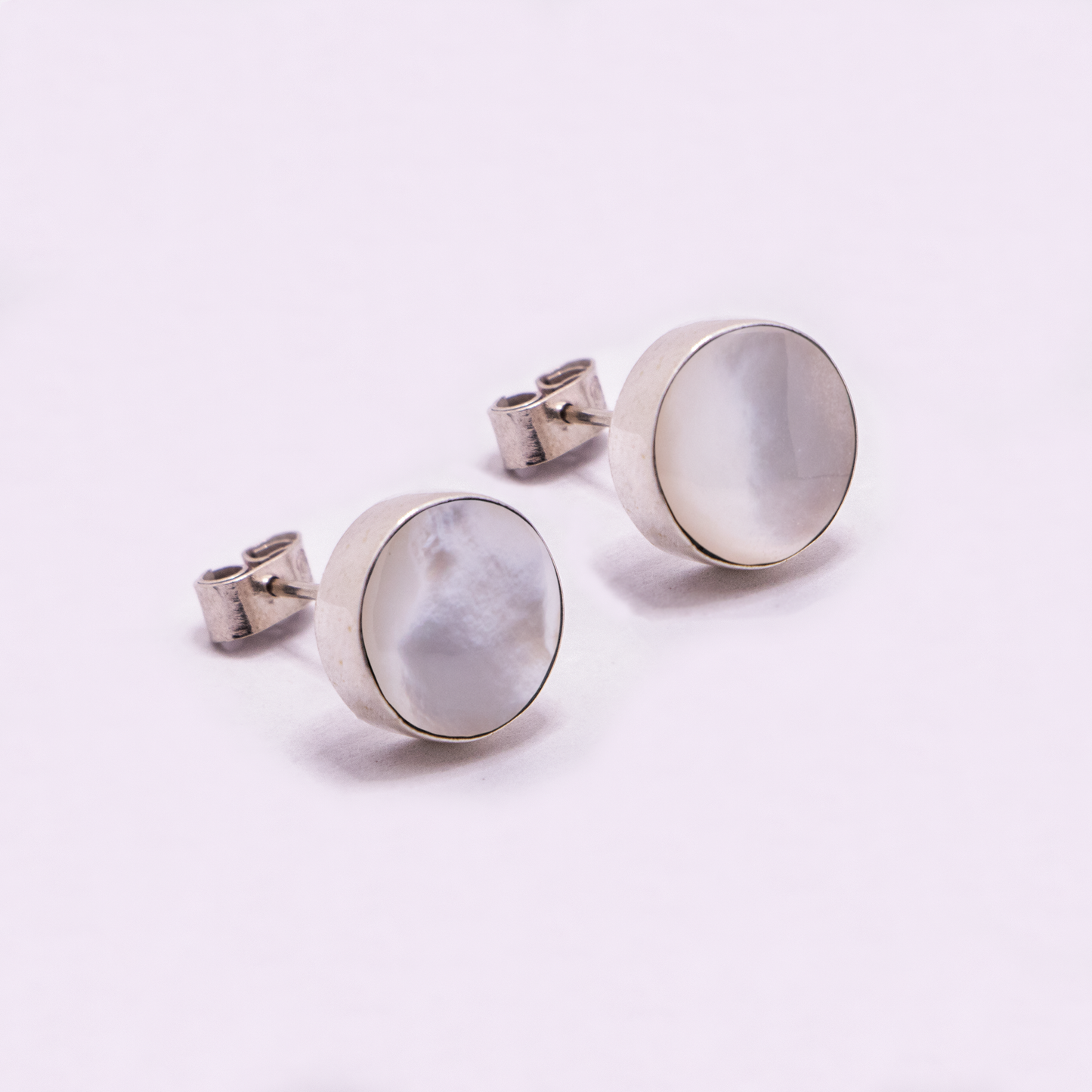 Large Round Stud Earrings